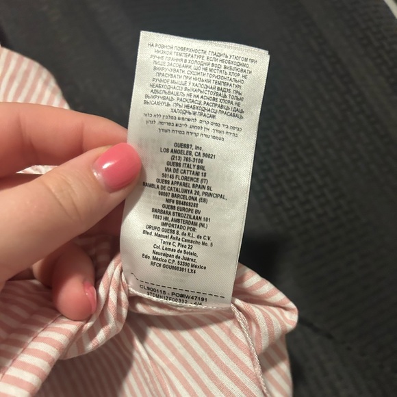 NEW Guess Pink and White Stripped Babydoll Blouse Womens size Small - Picture 4 of 8